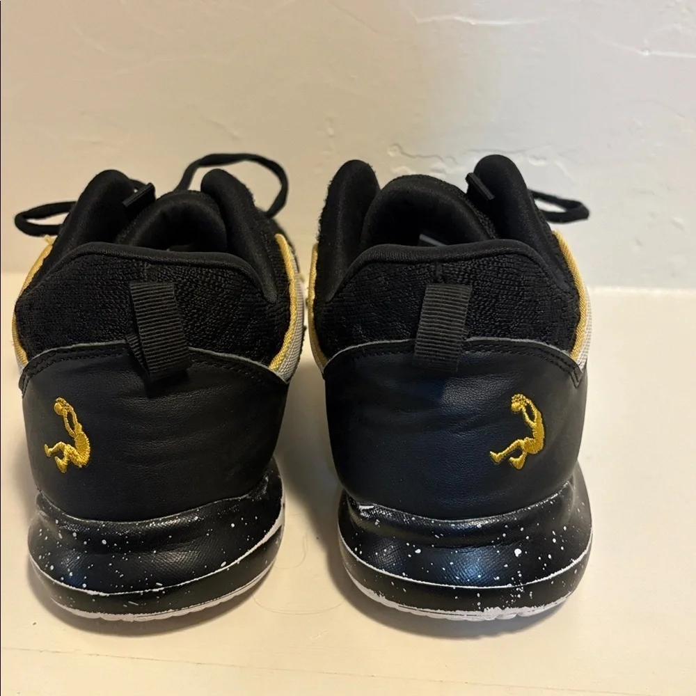 Black and Gold Athletic Sneakers